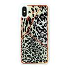 For iPhone XS Max Marble Series Stars Powder Dropping Epoxy TPU Protective Case(Leopard Plaid) - 1