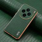 For vivo X100 5G AZNS Electroplated Frame Crocodile Texture Full Coverage Phone Case(Green) - 2