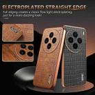 For vivo X100 Pro 5G / X100s Pro AZNS Electroplated Frame Crocodile Texture Full Coverage Phone Case(Brown) - 3