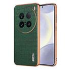 For vivo X100 Ultra AZNS Electroplated Frame Crocodile Texture Full Coverage Phone Case(Green) - 1
