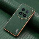 For vivo X100 Ultra AZNS Electroplated Frame Crocodile Texture Full Coverage Phone Case(Green) - 2
