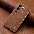 For vivo V29 / V29 Pro AZNS Electroplated Frame Crocodile Texture Full Coverage Phone Case(Brown) - 2