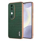 For vivo S19 AZNS Electroplated Frame Crocodile Texture Full Coverage Phone Case(Green) - 1