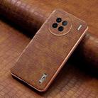 For vivo X90 / X90s AZNS Electroplated Frame Crocodile Texture Full Coverage Phone Case(Brown) - 2