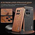 For vivo X90 Pro AZNS Electroplated Frame Crocodile Texture Full Coverage Phone Case(Brown) - 3