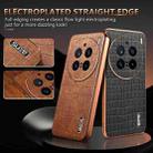 For vivo X200 Pro AZNS Electroplated Frame Crocodile Texture Full Coverage Phone Case(Brown) - 3