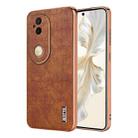 For vivo S20 AZNS Electroplated Frame Crocodile Texture Full Coverage Phone Case(Brown) - 1