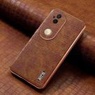 For vivo S20 AZNS Electroplated Frame Crocodile Texture Full Coverage Phone Case(Brown) - 2