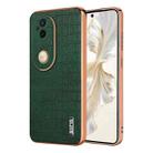 For vivo S20 AZNS Electroplated Frame Crocodile Texture Full Coverage Phone Case(Green) - 1