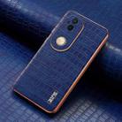 For vivo S20 AZNS Electroplated Frame Crocodile Texture Full Coverage Phone Case(Blue) - 2