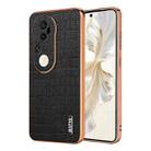 For vivo S20 Pro AZNS Electroplated Frame Crocodile Texture Full Coverage Phone Case(Black) - 1