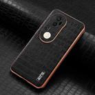 For vivo S20 Pro AZNS Electroplated Frame Crocodile Texture Full Coverage Phone Case(Black) - 2