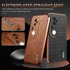 For vivo S20 Pro AZNS Electroplated Frame Crocodile Texture Full Coverage Phone Case(Brown) - 3