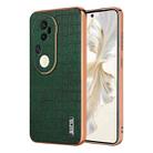 For vivo S20 Pro AZNS Electroplated Frame Crocodile Texture Full Coverage Phone Case(Green) - 1