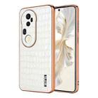 For vivo S20 Pro AZNS Electroplated Frame Crocodile Texture Full Coverage Phone Case(White) - 1