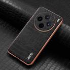 For vivo X200s AZNS Electroplated Frame Crocodile Texture Full Coverage Phone Case(Black) - 2