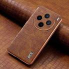For vivo X200s AZNS Electroplated Frame Crocodile Texture Full Coverage Phone Case(Brown) - 2