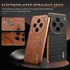 For vivo X200s AZNS Electroplated Frame Crocodile Texture Full Coverage Phone Case(Brown) - 3