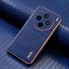 For vivo X200s AZNS Electroplated Frame Crocodile Texture Full Coverage Phone Case(Blue) - 2
