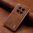 For vivo X200 Ultra AZNS Electroplated Frame Crocodile Texture Full Coverage Phone Case(Brown) - 2