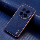 For vivo X200 Ultra AZNS Electroplated Frame Crocodile Texture Full Coverage Phone Case(Blue) - 2