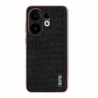 For vivo S30 AZNS Electroplated Frame Crocodile Texture Full Coverage Phone Case(Black) - 2