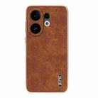 For vivo S30 AZNS Electroplated Frame Crocodile Texture Full Coverage Phone Case(Brown) - 2
