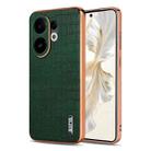 For vivo S30 AZNS Electroplated Frame Crocodile Texture Full Coverage Phone Case(Green) - 1