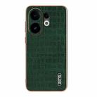 For vivo S30 AZNS Electroplated Frame Crocodile Texture Full Coverage Phone Case(Green) - 2