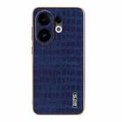 For vivo S30 AZNS Electroplated Frame Crocodile Texture Full Coverage Phone Case(Blue) - 2