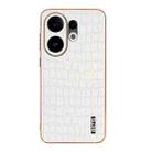 For vivo S30 AZNS Electroplated Frame Crocodile Texture Full Coverage Phone Case(White) - 2