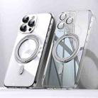 For iPhone 15 Pro Max Plating PC 360 Ring Holder Magsafe Phone Case(Transparent) - 1