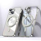 For iPhone 15 Plus Plating PC 360 Ring Holder Magsafe Phone Case(Clear Gold) - 1