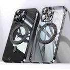 For iPhone 14 Pro Plating PC 360 Ring Holder Magsafe Phone Case(Clear Black) - 1