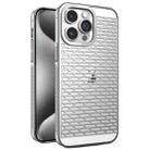 For iPhone 15 Pro Max Hollow Matte Electroplated PC Heat Dissipation Phone Case(Silver) - 1