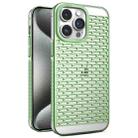 For iPhone 15 Pro Hollow Matte Electroplated PC Heat Dissipation Phone Case(Green) - 1