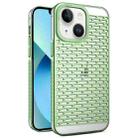 For iPhone 14 / 13 Hollow Matte Electroplated PC Heat Dissipation Phone Case(Green) - 1