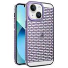 For iPhone 14 / 13 Hollow Matte Electroplated PC Heat Dissipation Phone Case(Purple) - 1