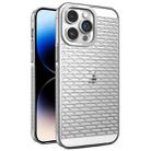 For iPhone 14 Pro Max Hollow Matte Electroplated PC Heat Dissipation Phone Case(Silver) - 1