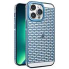 For iPhone 13 Pro Max Hollow Matte Electroplated PC Heat Dissipation Phone Case(Blue) - 1