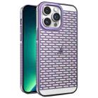 For iPhone 13 Pro Max Hollow Matte Electroplated PC Heat Dissipation Phone Case(Purple) - 1