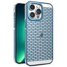 For iPhone 13 Pro Hollow Matte Electroplated PC Heat Dissipation Phone Case(Blue) - 1