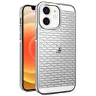 For iPhone 12 / 12 Pro Hollow Matte Electroplated PC Heat Dissipation Phone Case(Silver) - 1