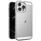 For iPhone 12 Pro Max Hollow Matte Electroplated PC Heat Dissipation Phone Case(Silver) - 1