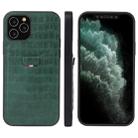 For iPhone 12 Pro Max Fierre Shann Crocodile Texture PU Leather Protective Case with Card Slot(Green) - 1