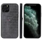 For iPhone 12 mini Fierre Shann Crocodile Texture PU Leather Protective Case with Card Slot(Grey) - 1