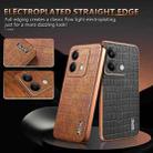 For Xiaomi Redmi Note 13 5G AZNS Electroplated Frame Crocodile Texture Full Coverage Phone Case(Black) - 3