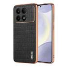 For Xiaomi Redmi K70 / K70 Pro AZNS Electroplated Frame Crocodile Texture Full Coverage Phone Case(Black) - 1