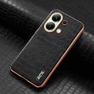 For Xiaomi Redmi Note 13 4G AZNS Electroplated Frame Crocodile Texture Full Coverage Phone Case(Black) - 2