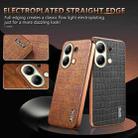 For Xiaomi Redmi Note 13 4G AZNS Electroplated Frame Crocodile Texture Full Coverage Phone Case(Black) - 3